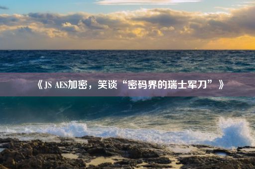 《JS AES加密，笑谈“密码界的瑞士军刀”》