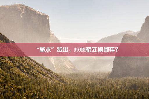 “墨水”溅出，MOBI格式闹哪样？