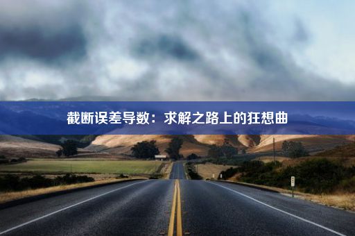 截断误差导数：求解之路上的狂想曲