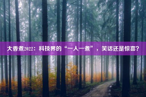 大香煮2022：科技界的“一人一煮”，笑话还是惊喜？