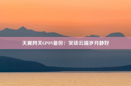 天翼网关GPON备份：笑谈云端岁月静好