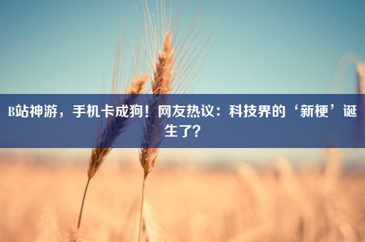 B站神游，手机卡成狗！网友热议：科技界的‘新梗’诞生了？