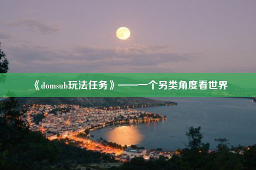 《domsub玩法任务》——一个另类角度看世界