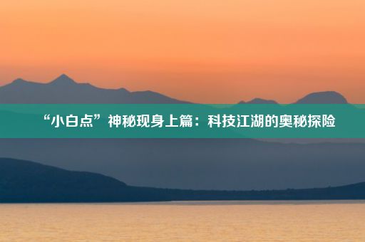 “小白点”神秘现身上篇：科技江湖的奥秘探险