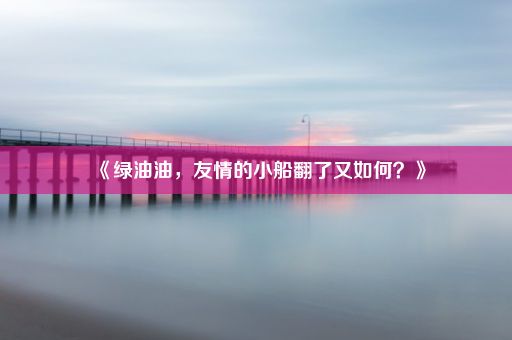 《绿油油，友情的小船翻了又如何？》