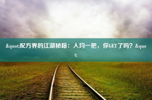 "配方界的江湖秘籍：人均一把，你GET了吗？"