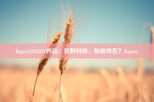 "202GGY钙站：狂野科技，极限何在？"