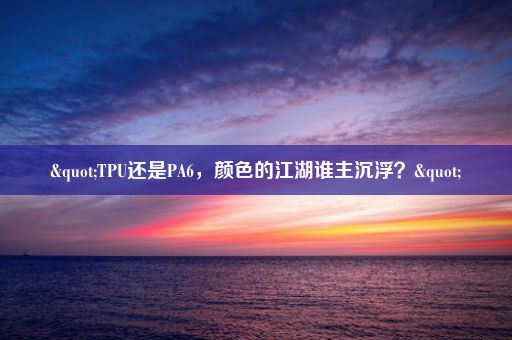 "TPU还是PA6，颜色的江湖谁主沉浮？"