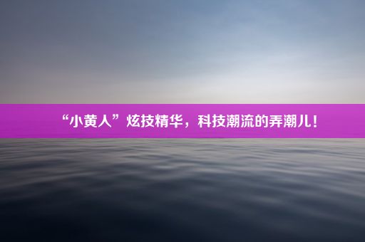 “小黄人”炫技精华，科技潮流的弄潮儿！