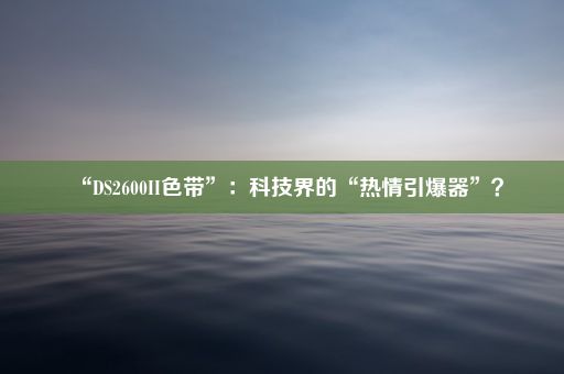 “DS2600II色带”：科技界的“热情引爆器”？