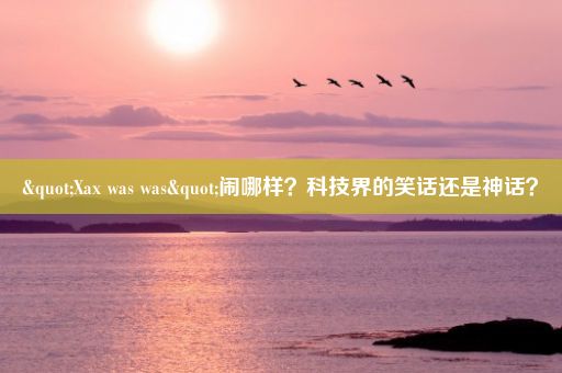 "Xax was was"闹哪样？科技界的笑话还是神话？