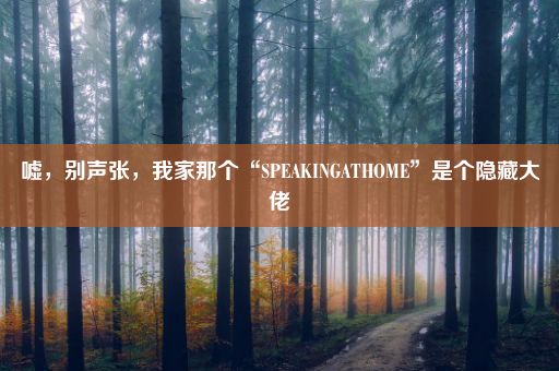 嘘，别声张，我家那个“SPEAKINGATHOME”是个隐藏大佬