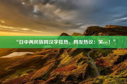 “日中两民族同汉字狂热，网友热议：笑cry！”