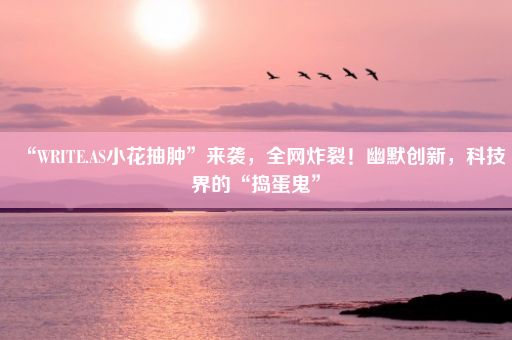 “WRITE.AS小花抽肿”来袭，全网炸裂！幽默创新，科技界的“捣蛋鬼”