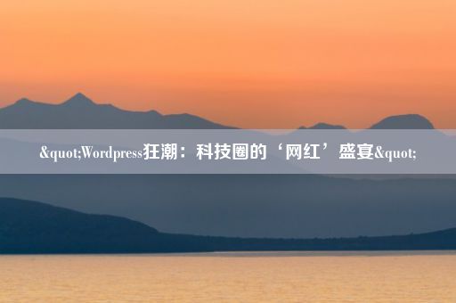 "Wordpress狂潮：科技圈的‘网红’盛宴"