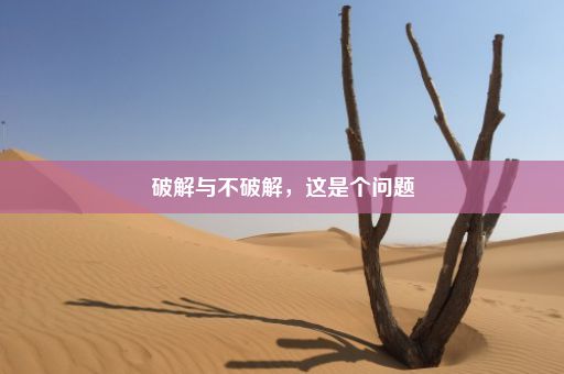 破解与不破解，这是个问题