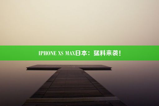 IPHONE XS MAX日本：猛料来袭！