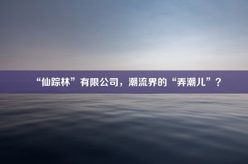 “仙踪林”有限公司，潮流界的“弄潮儿”？