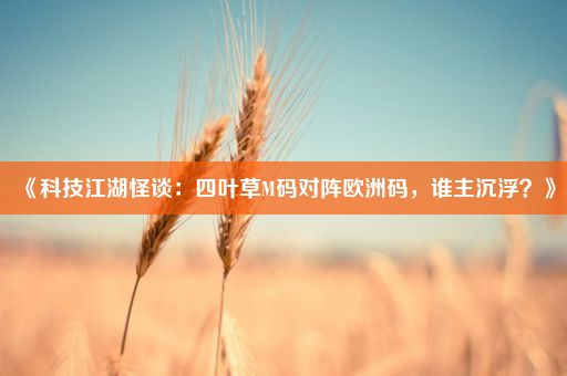 《科技江湖怪谈：四叶草M码对阵欧洲码，谁主沉浮？》