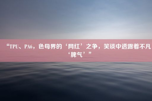 “TPU、PA6，色母界的‘网红’之争，笑谈中透露着不凡‘脾气’”