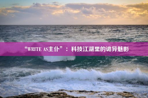 “WRITE AS主仆”：科技江湖里的诡异魅影