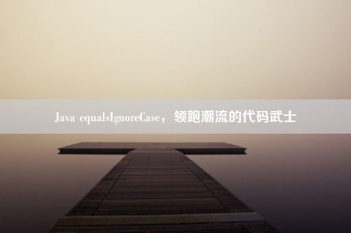 Java equalsIgnoreCase，领跑潮流的代码武士