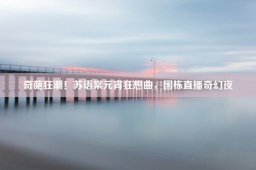 奇葩狂潮！苏语棠元宵狂想曲，国栋直播奇幻夜