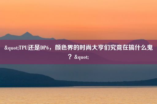 "TPU还是DP6，颜色界的时尚大亨们究竟在搞什么鬼？"