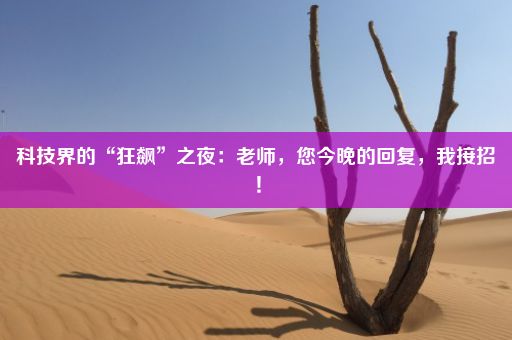 科技界的“狂飙”之夜：老师，您今晚的回复，我接招！