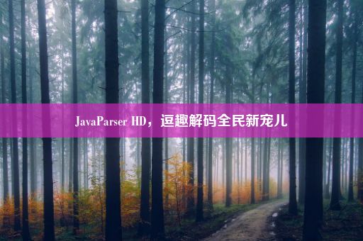 JavaParser HD，逗趣解码全民新宠儿