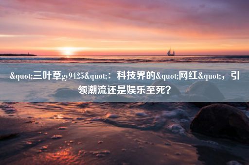 "三叶草gy9425"：科技界的"网红"，引领潮流还是娱乐至死？