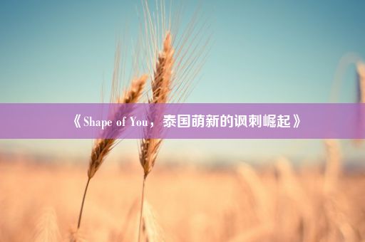 《Shape of You，泰国萌新的讽刺崛起》