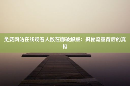 免费网站在线观看人数在哪破解版：揭秘流量背后的真相