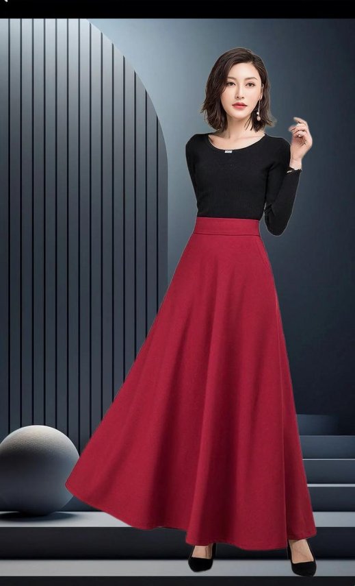 秋冬大摆裙的穿搭如何避免显胖?网友直呼这招真香!