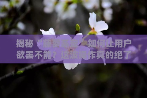 揭秘“藤萝系宠”如何让用户欲罢不能?这波操作真的绝了! 揭秘“藤萝系宠”如何让用户欲罢不能?这波操作真的绝了!