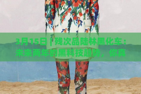 3月15日 | 残次品陆林黑化车:未来两年的黑科技趋势,你真的准备好了吗? 3月15日 | 残次品陆林黑化车:未来两年的黑科技趋势,你真的准备好了吗?