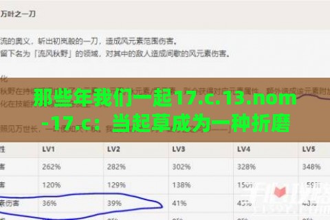 那些年我们一起17.c.13.nom-17.c：当起草成为一种折磨