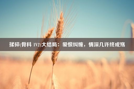 揉碎(骨科 1V2)大结局：爱恨纠缠，情深几许终成殇